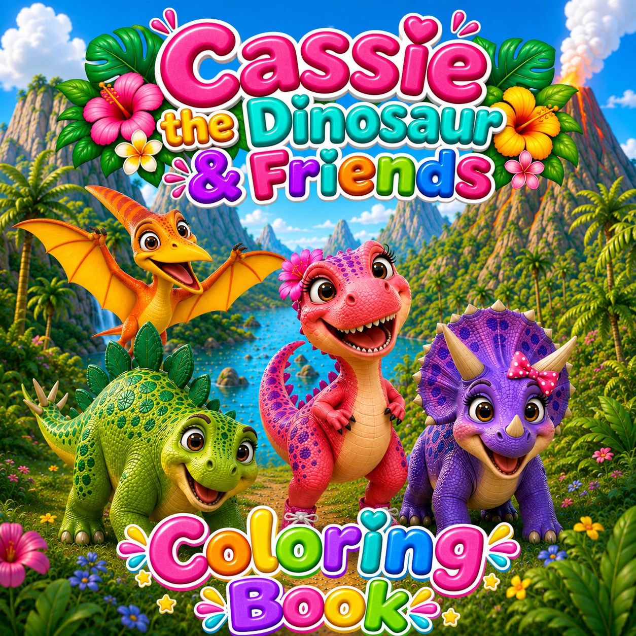 Cassie the Dinosaur and Friends Coloring Book cover