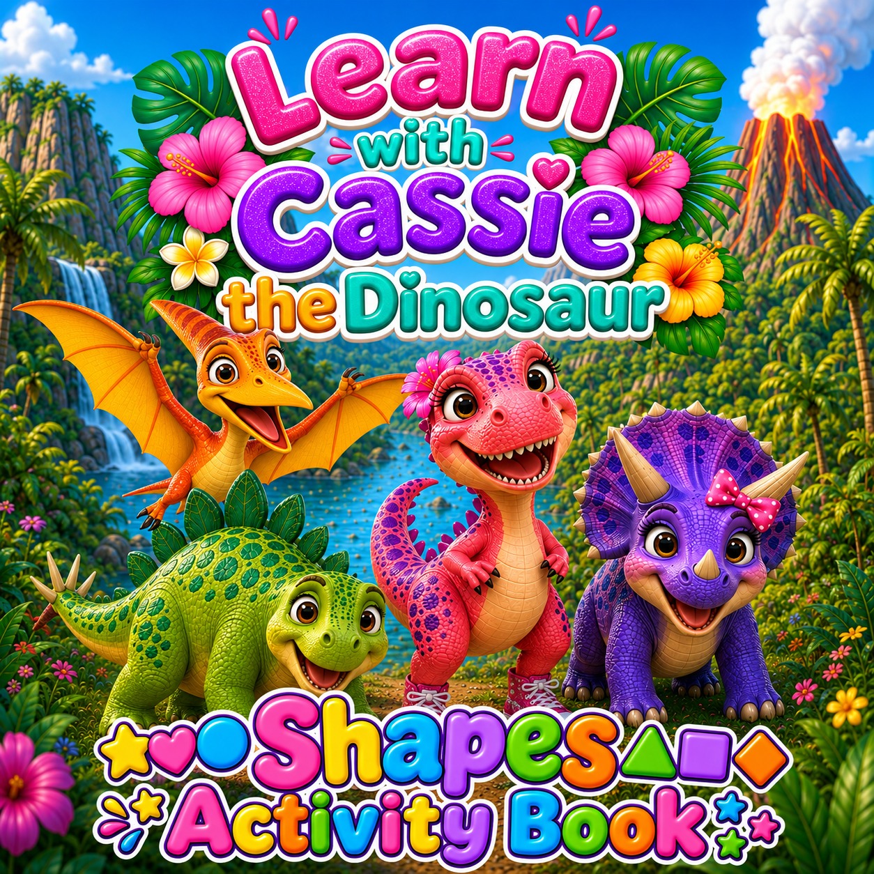 Learn with Cassie the Dinosaur — Shapes Activity Book cover