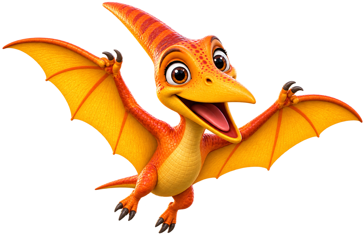 Pip, the yellow and orange pterodactyl