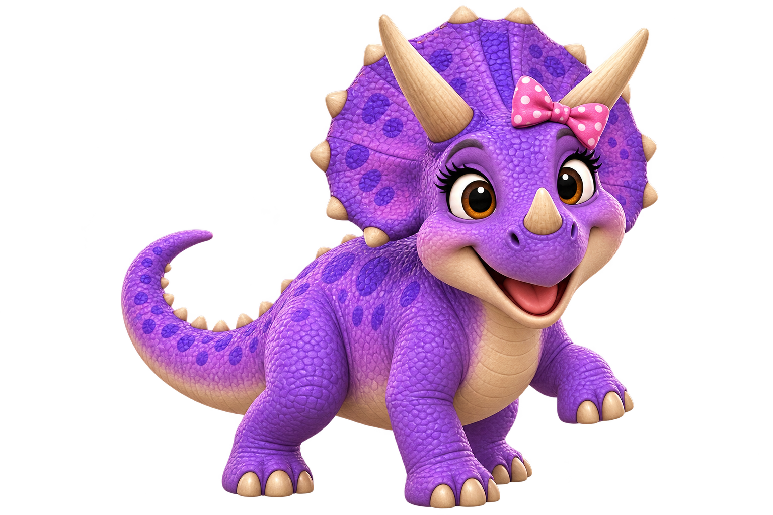 Tilly, the purple triceratops